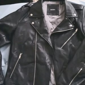 A bikers leather DKNY jacket